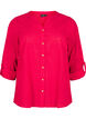 Katoenen blouse met een V-hals, Rood, Packshot image number 0