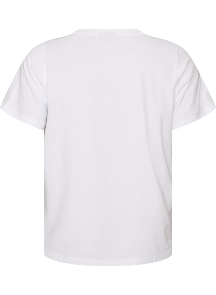 T-shirt van biologisch katoen met teddybeermotief, Wit, Packshot image number 1