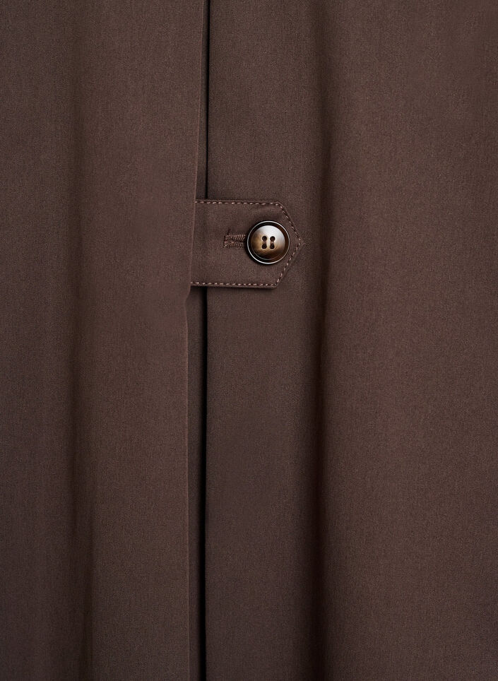 Korte trenchcoat met kraag en raglanmouwen, Bruin, Packshot