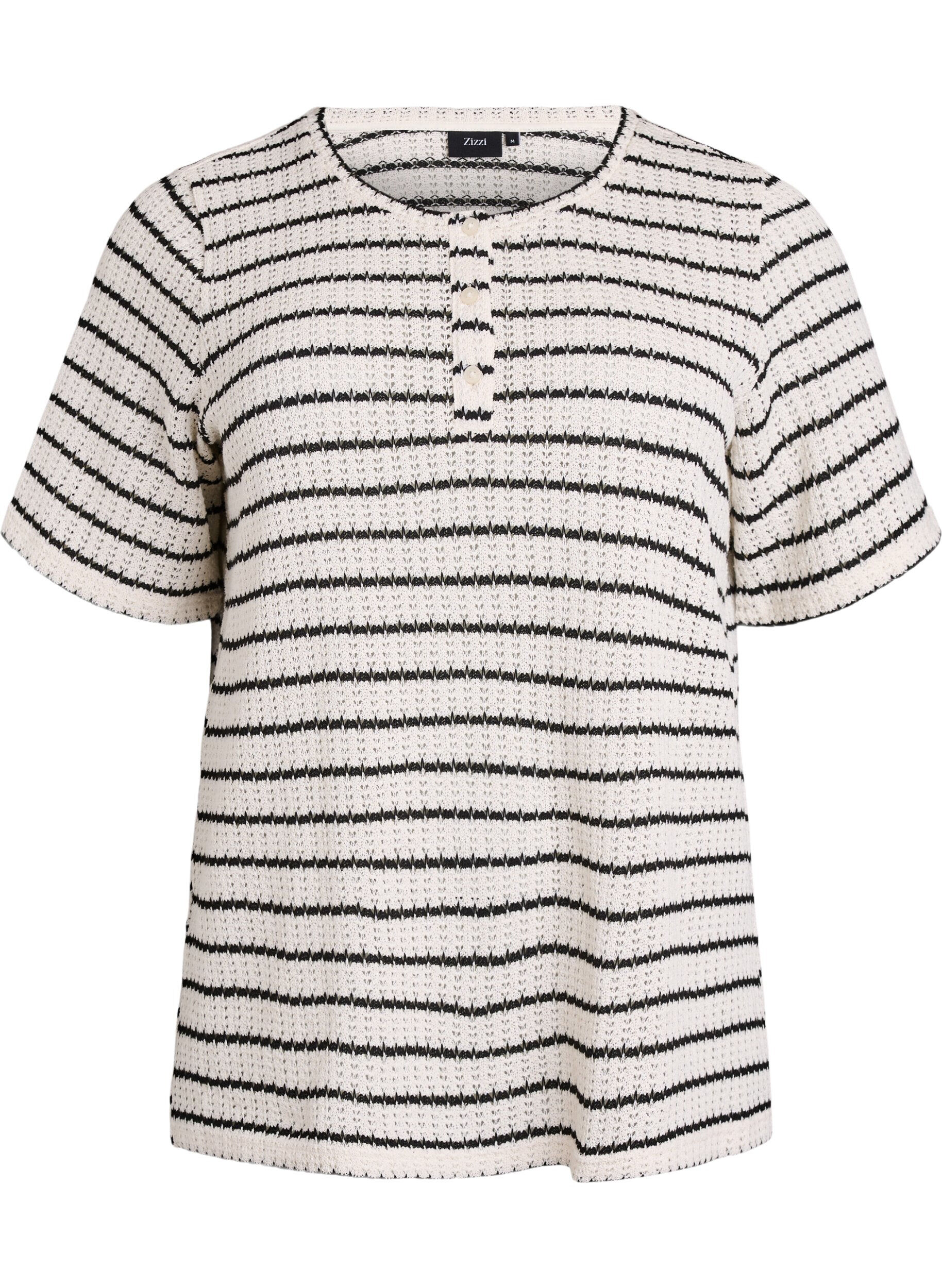 Gestreepte blouse van gebreide jersey