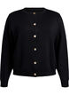 Cardigan met decoratieve gouden knopen, Zwart, Packshot image number 0