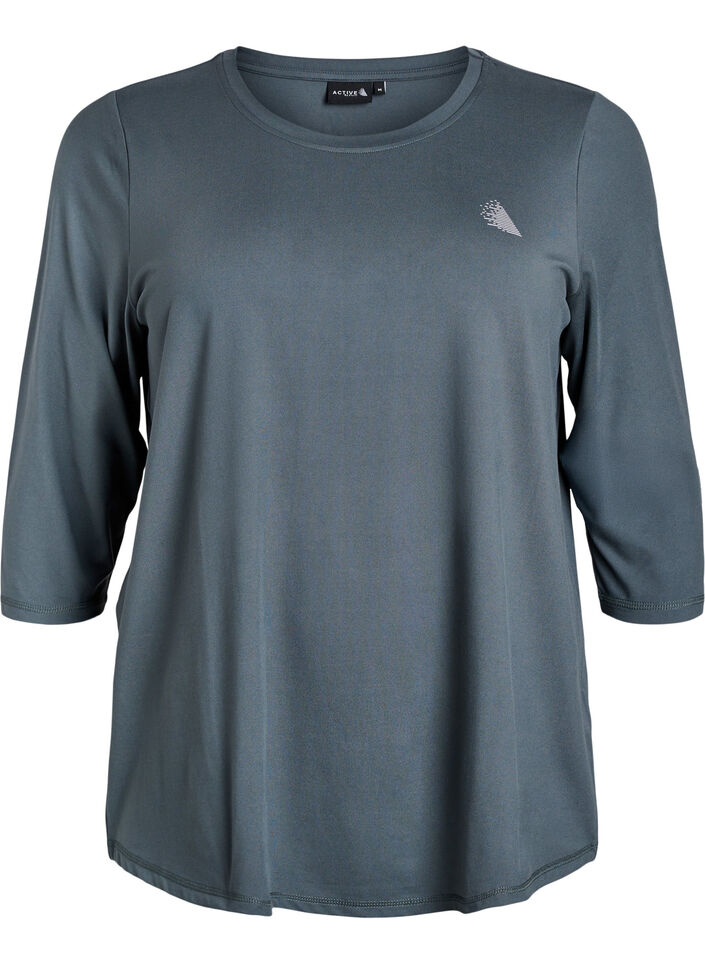 Training blouse met 3/4 mouwen, Grijs, Packshot image number 0