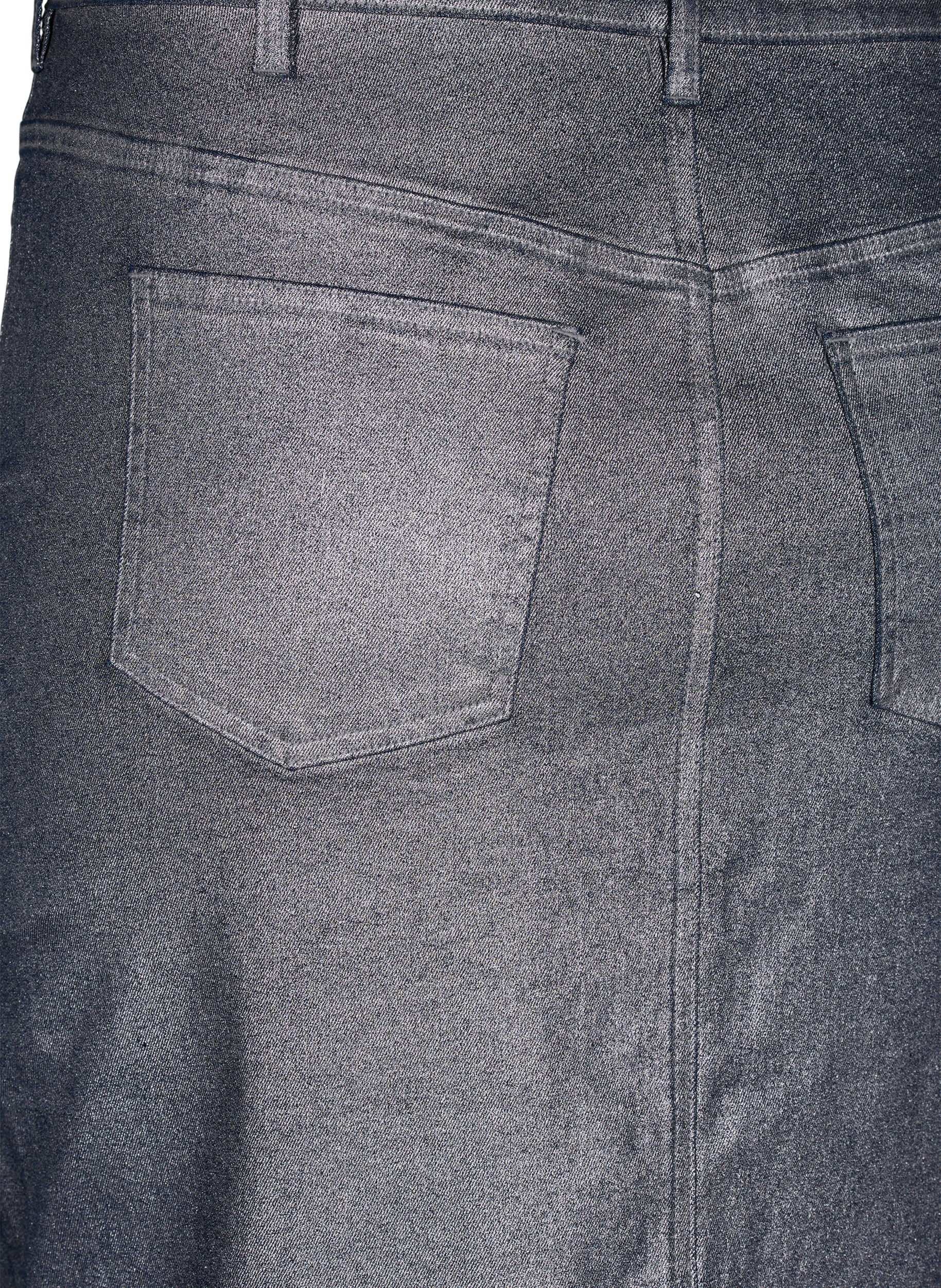 ZizziZilverkleurige midi-rok, Gun Sliver, Packshot image number 4