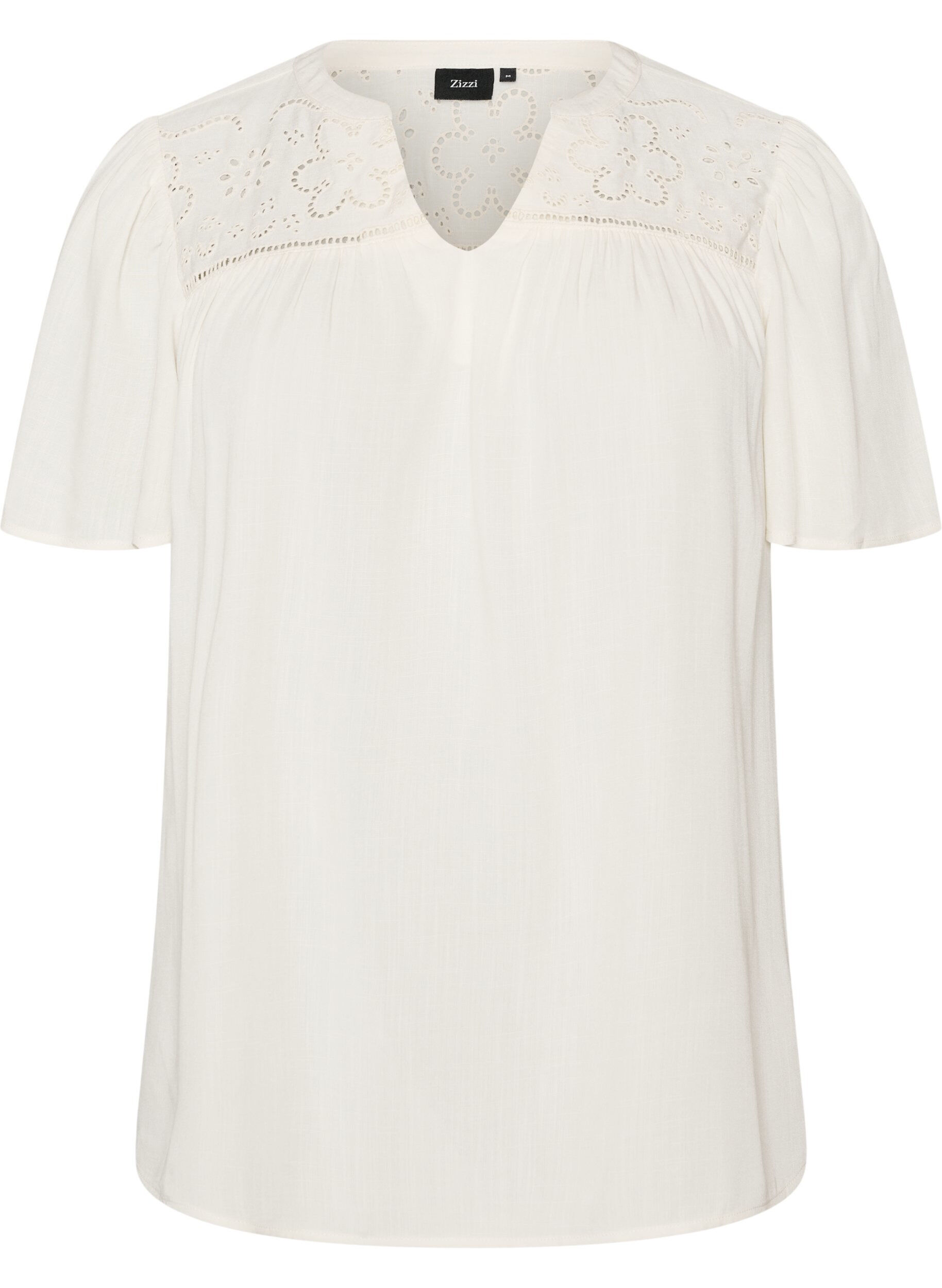 Blouse in viscose met broderie anglaise
