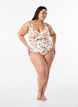 Extra high-waisted bikinibroekje met bloemenprint, Beige, Model image number 1
