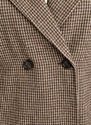 ZizziKorte blazer met dubbele rij knopen, Brown Check , Packshot image number 2