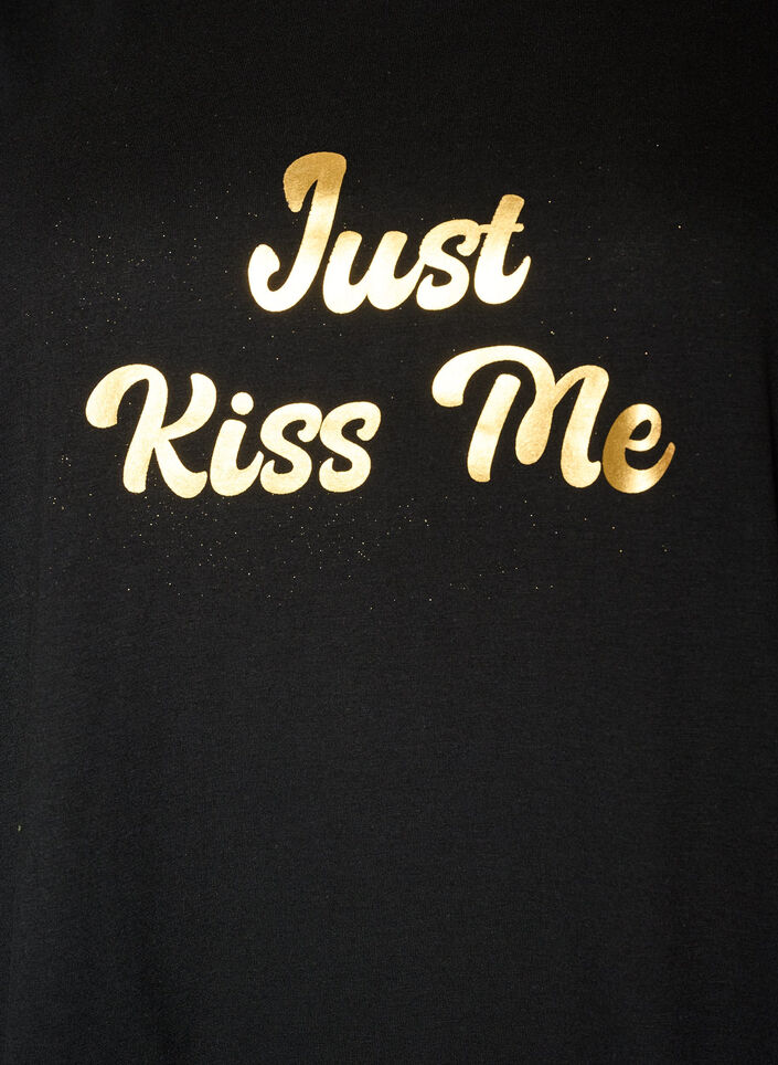T-shirt met motief, Zwart, Packshot image number 2
