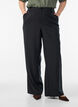 Pantalon met hoge taille en straight-fit, Zwart, Model image number 2