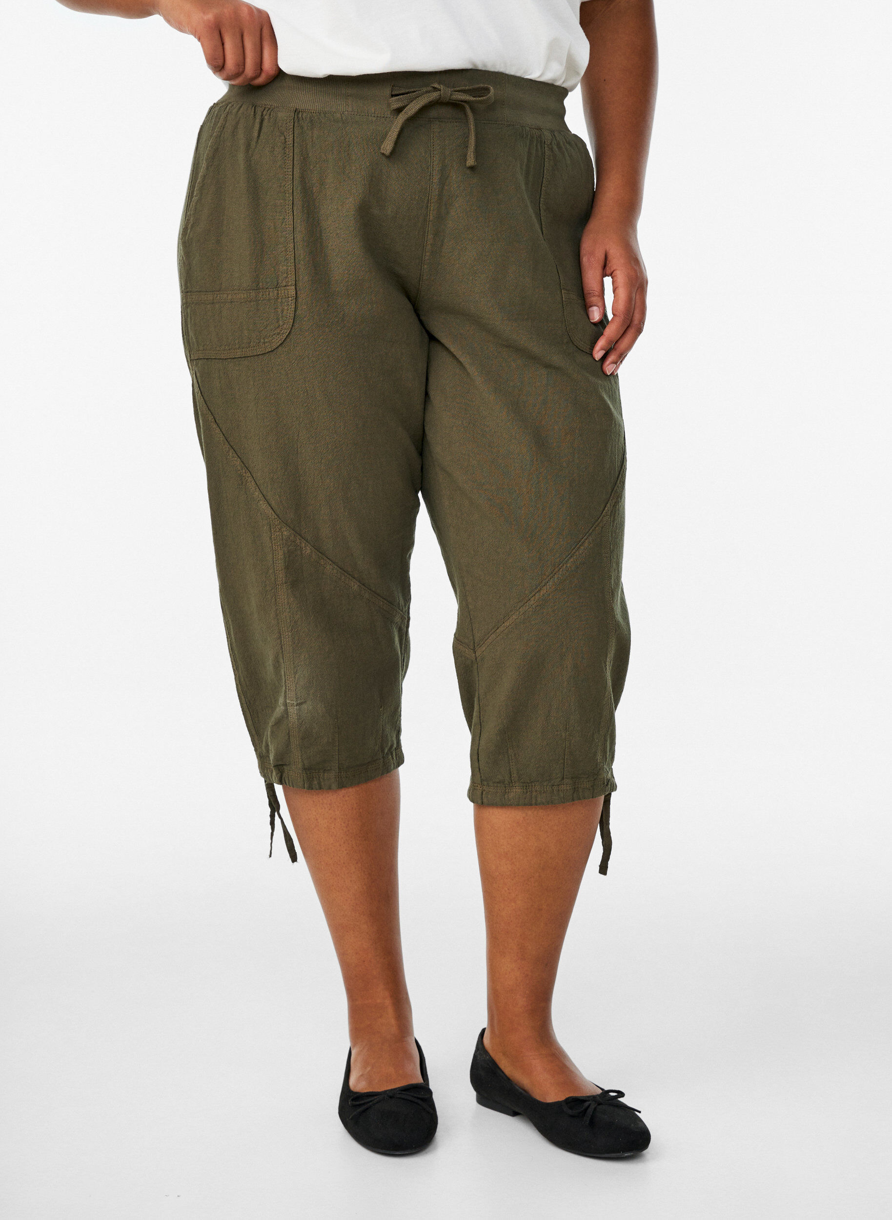 ZizziKatoenen Capri-broek, Groen, Model image number 2