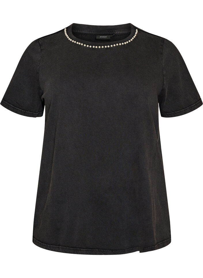 Grafisch T-shirt van biologisch katoen, Grijs, Packshot image number 0