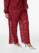 Kanten broek met hoge taille en zakken, Donker Bordeaux, Model image number 2