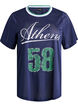 Sporty T-shirt in mesh met print aan de voorkant, Blauw, Packshot image number 0