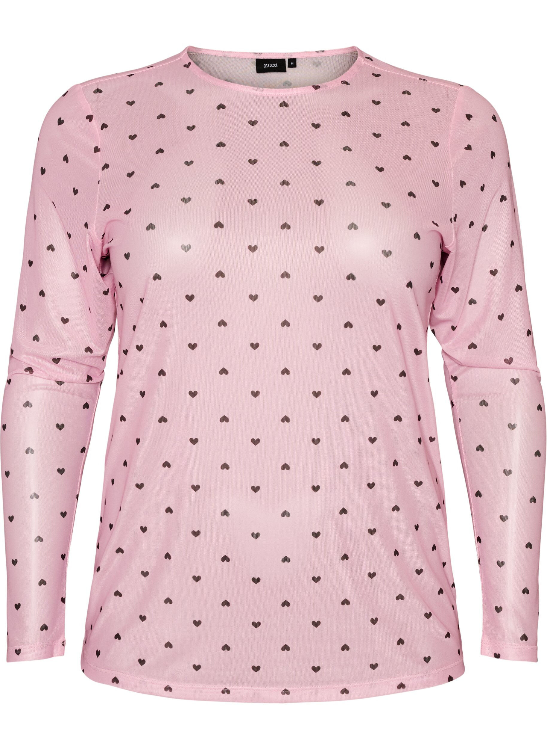 Mesh blouse met print