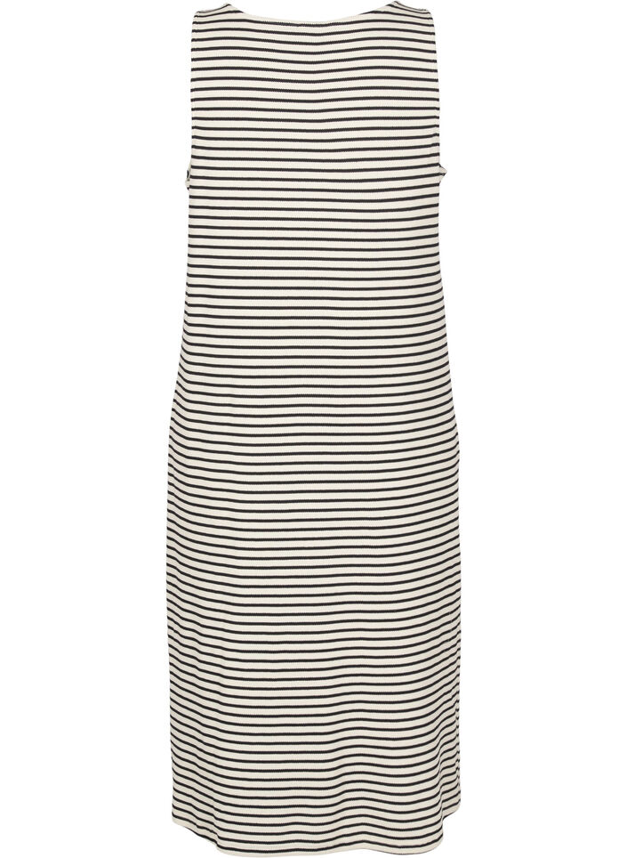 Gestreepte midi tankjurk, White Black Stripe, Packshot