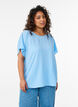 Blouse met korte mouwen en een ronde halslijn, Blauw, Model image number 0