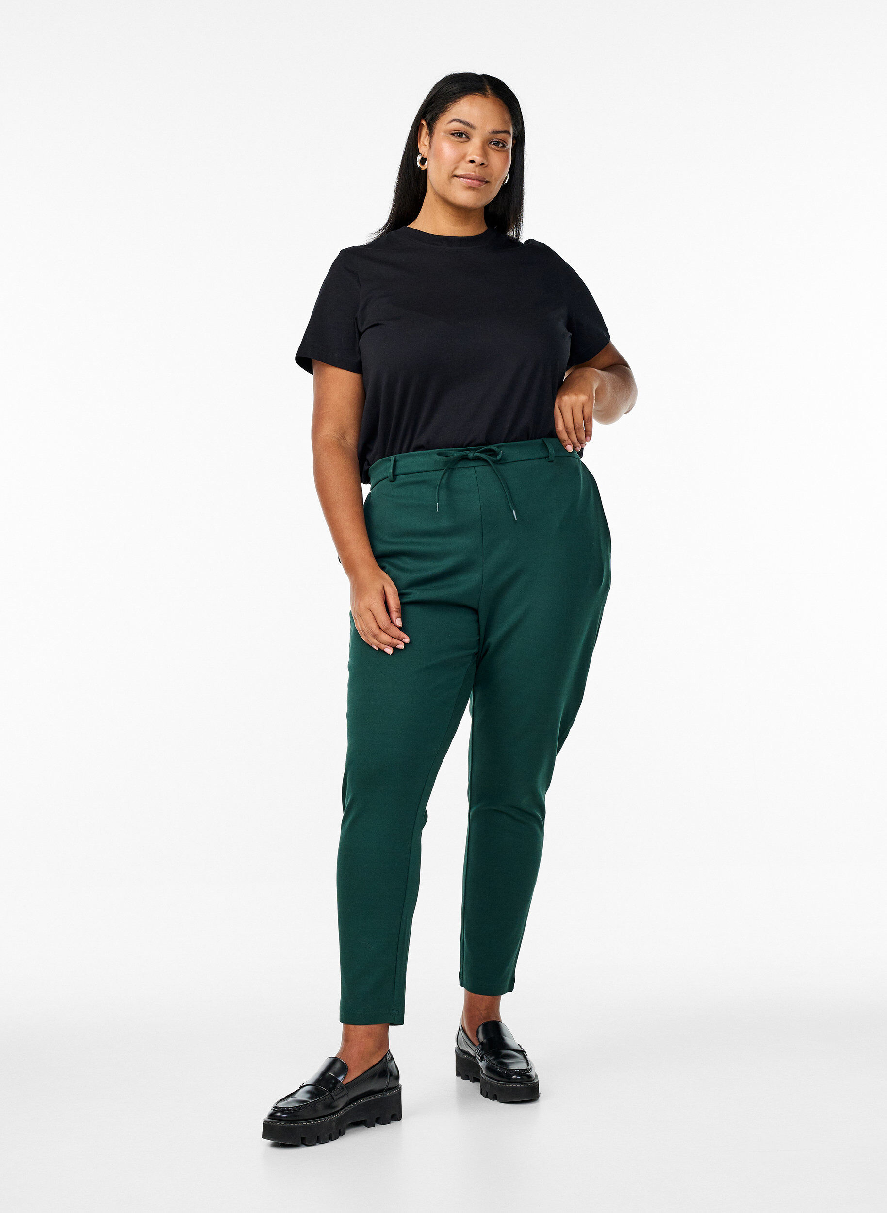 ZizziCropped Maddison broek, Groen, Model image number 0