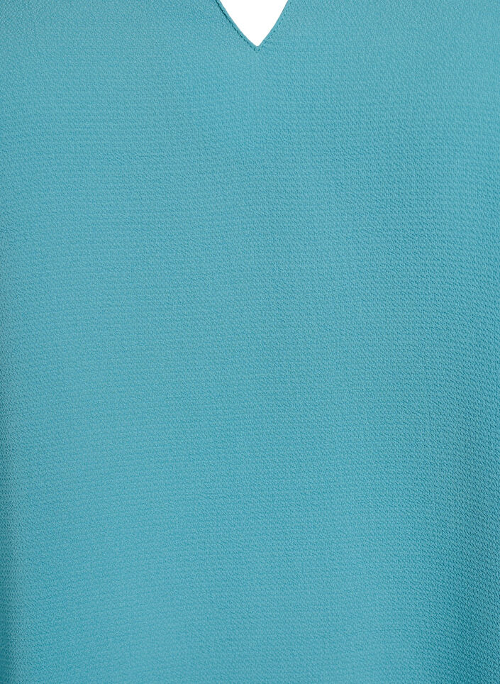 Blouse met korte mouwen en V-hals, Groen, Packshot image number 2