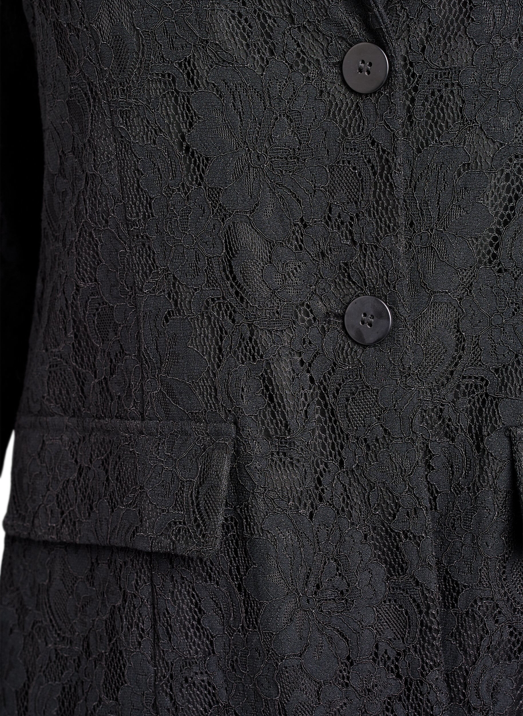 ZizziKanten blazer met knoopsluiting, Zwart, Packshot image number 2