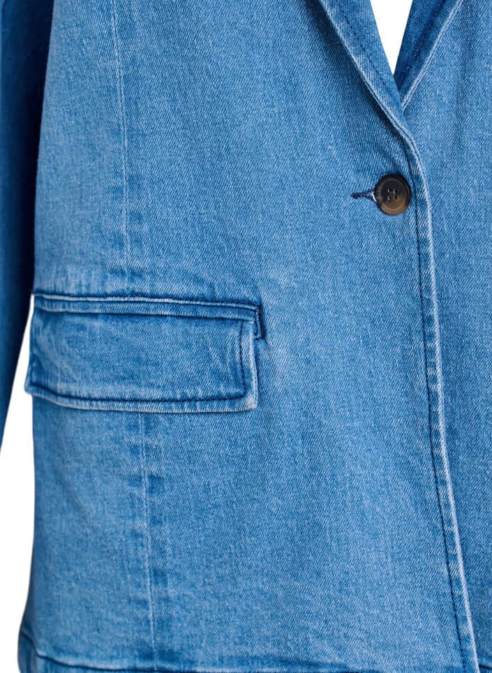 Denim blazer met zakken, Blauw, Packshot image number 2