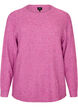 Gem&ecirc;leerde gebreide blouse met ronde hals, Paars, Packshot image number 0