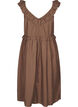 Mouwloze midi jurk met ruches, Bruin, Packshot image number 1