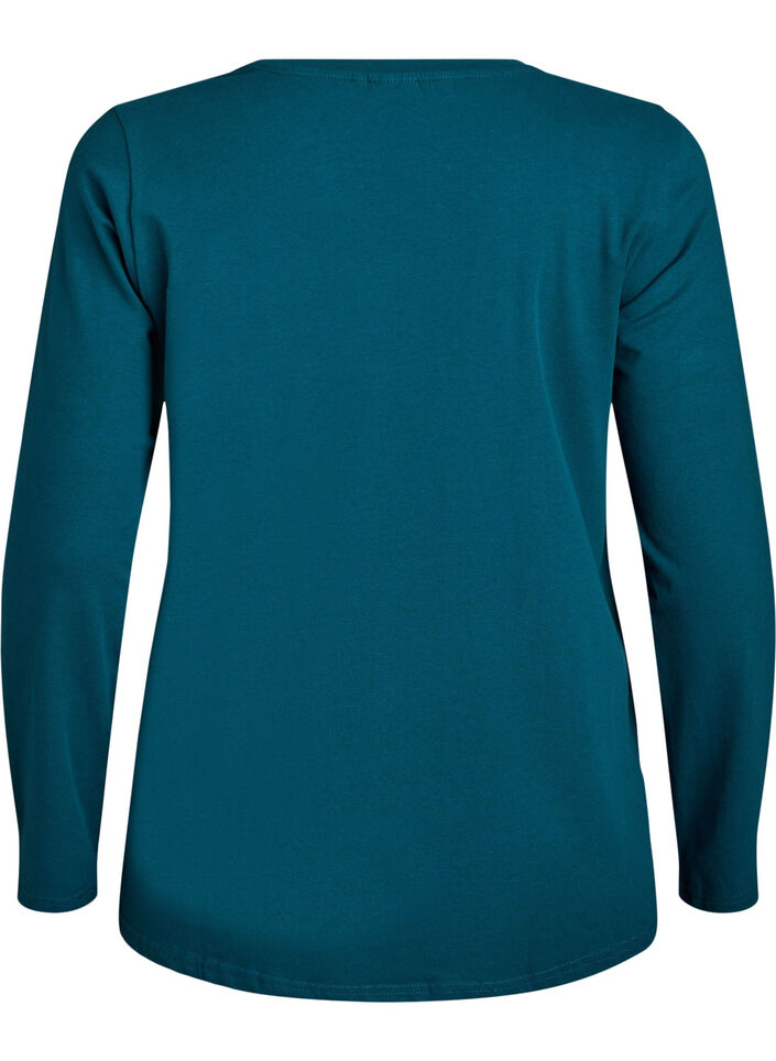 Basic jersey top met lange mouwen, Groen, Packshot image number 1