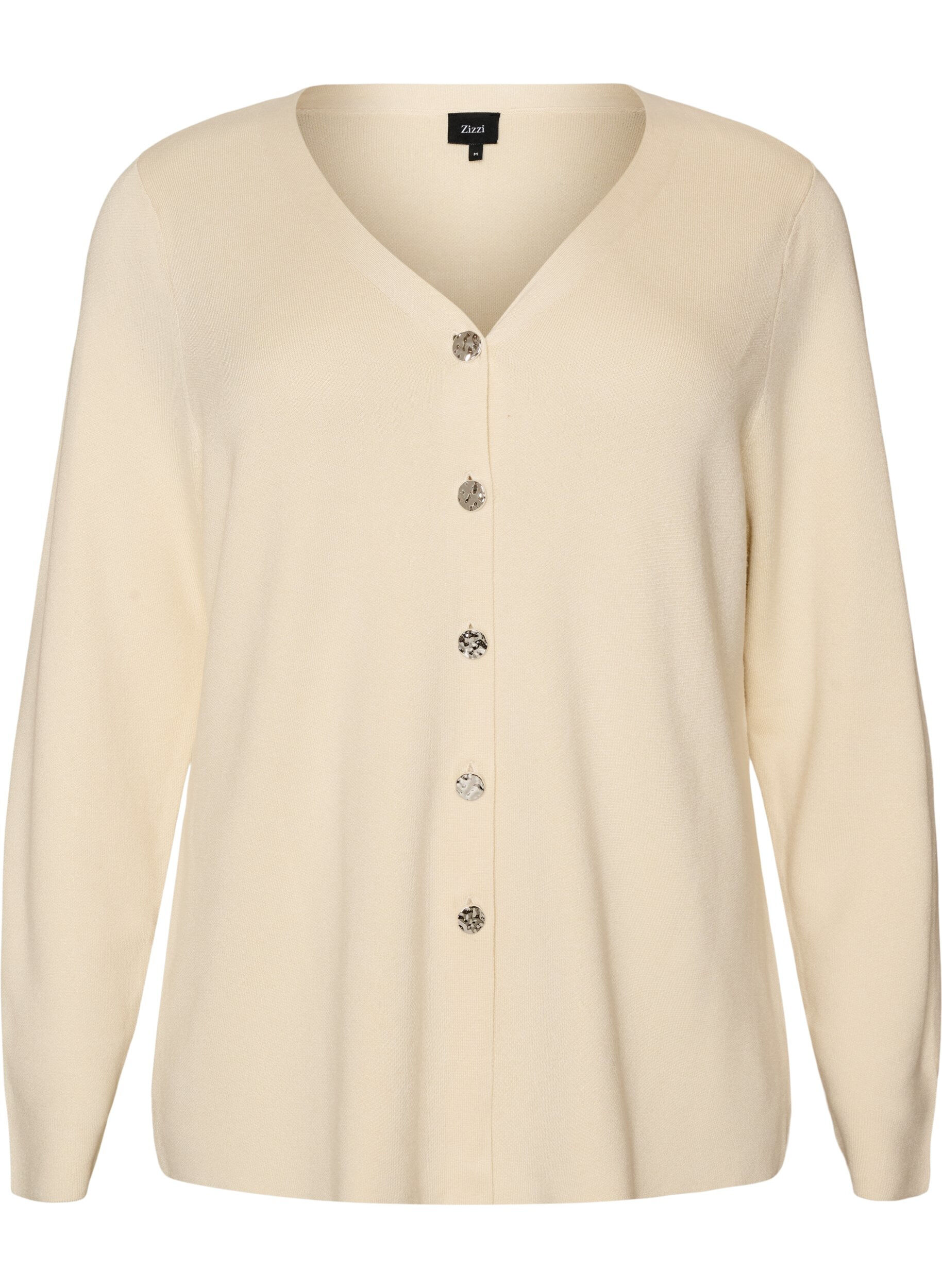 Fijngebreide cardigan met decoratieve knopen