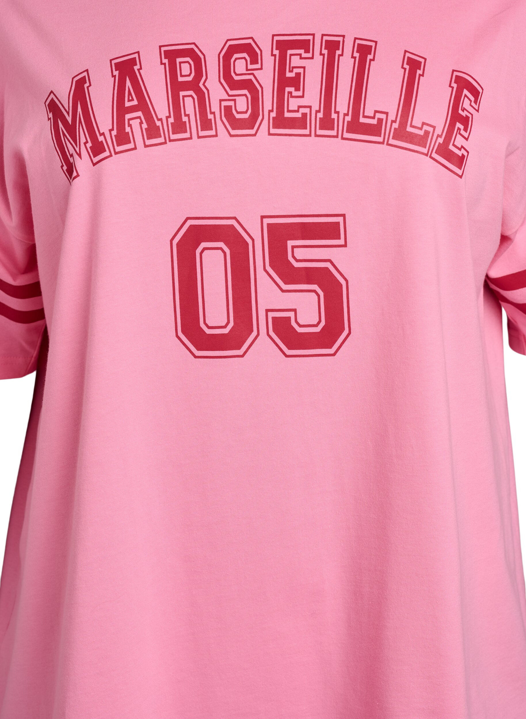ZizziSportief oversized college T-shirt, Roze, Packshot image number 2