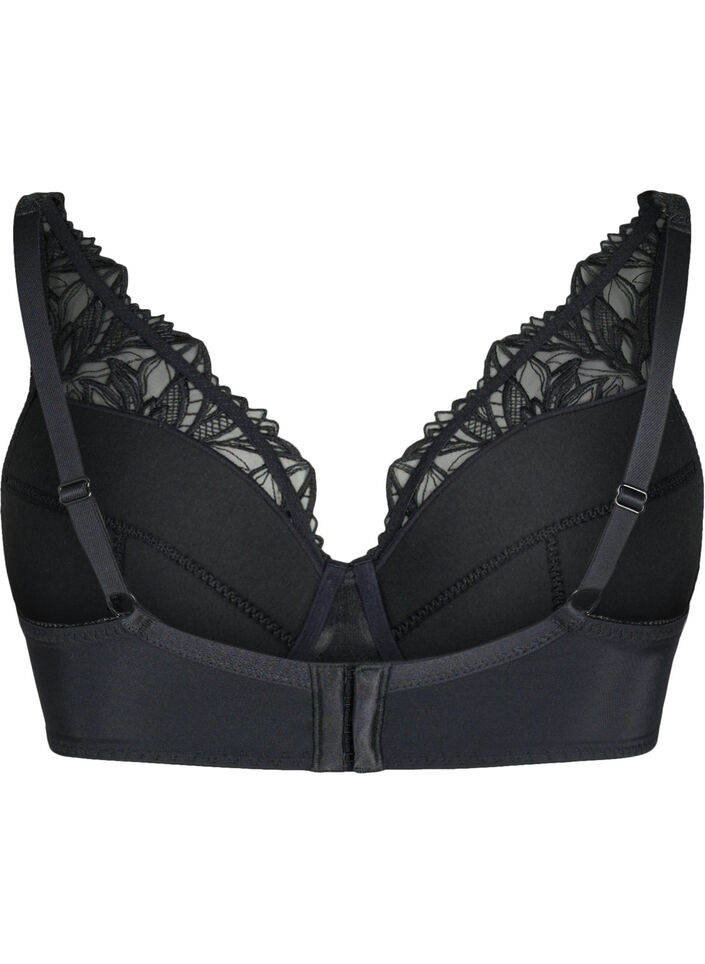 Gevoerde kanten beha met beugel, Black, Packshot