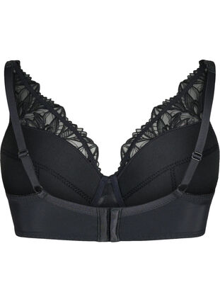 ZizziGevoerde kanten beha met beugel, Black, Packshot image number 1