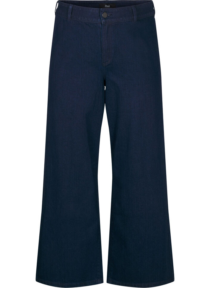 High-waisted jeans met wide fit, Unwashed, Packshot