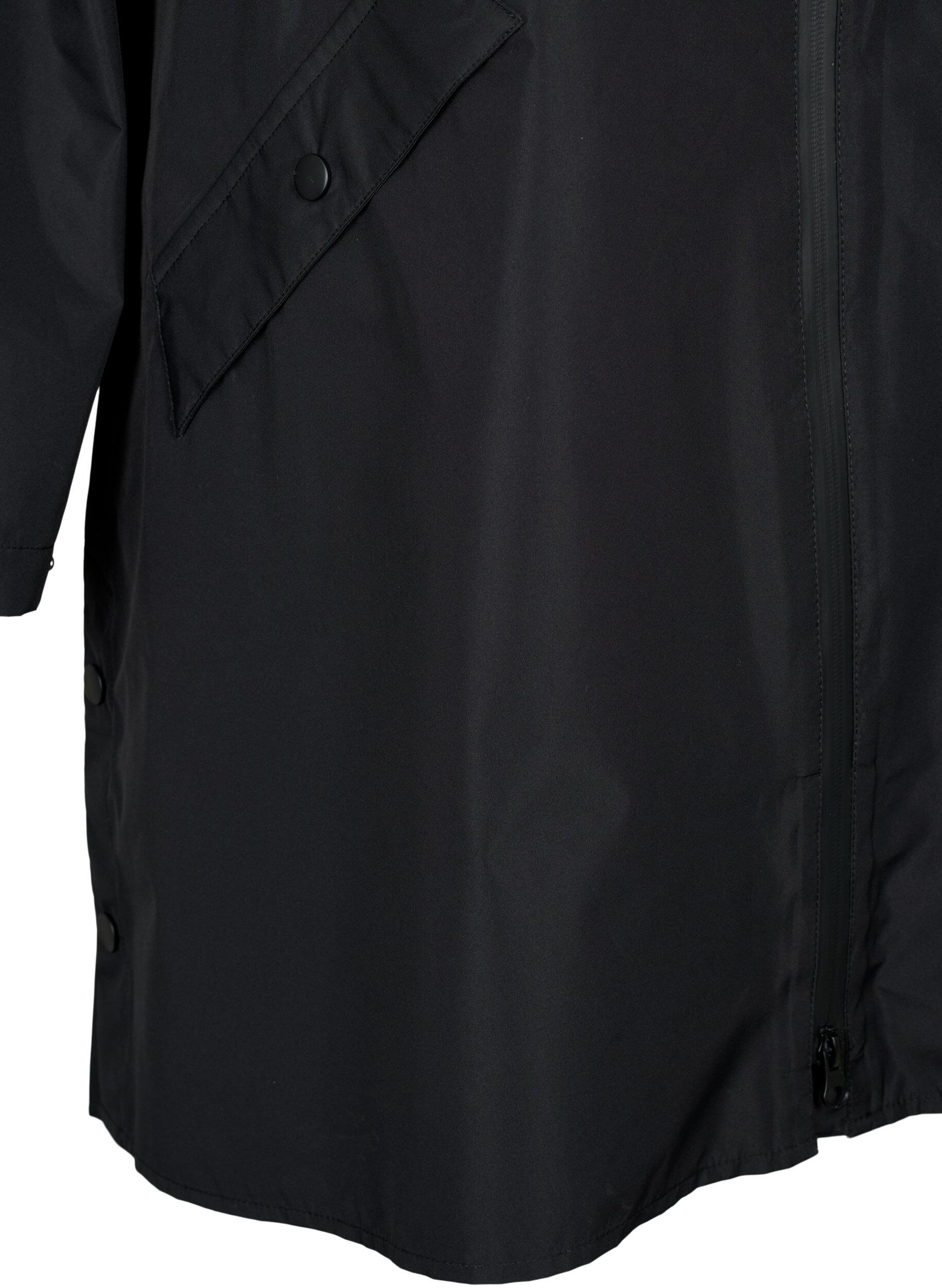 ZizziRegenjas met zakken en capuchon, Zwart, Packshot image number 3