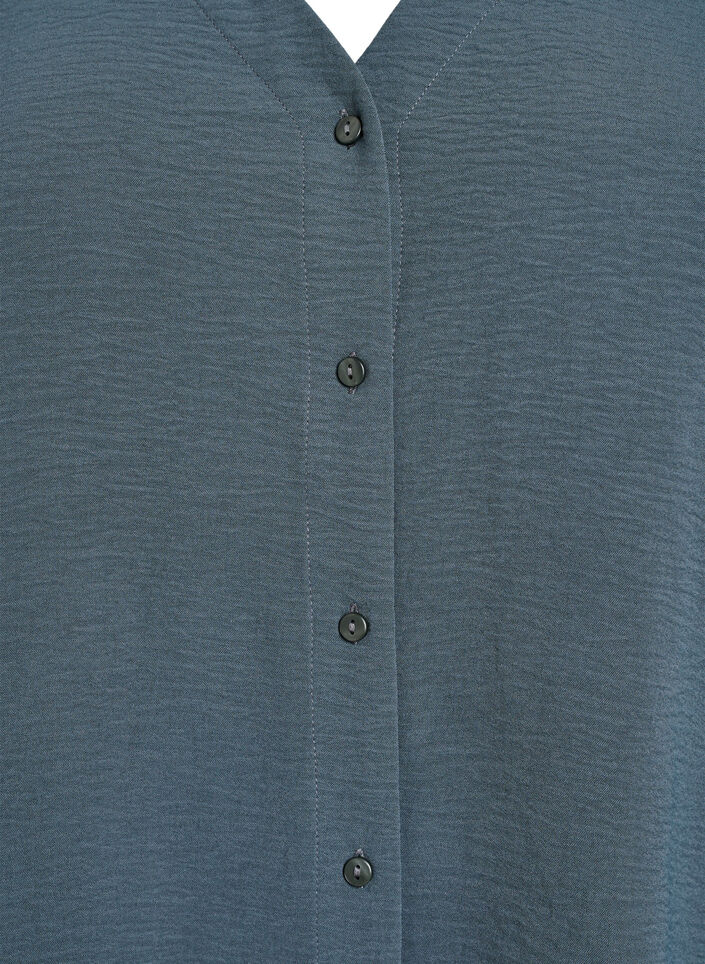 Shirtblouse met V-hals en 3/4 mouwen, Groen, Packshot image number 2