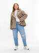 Korte trenchcoat met drukknoopsluiting, Coriander, Model image number 2
