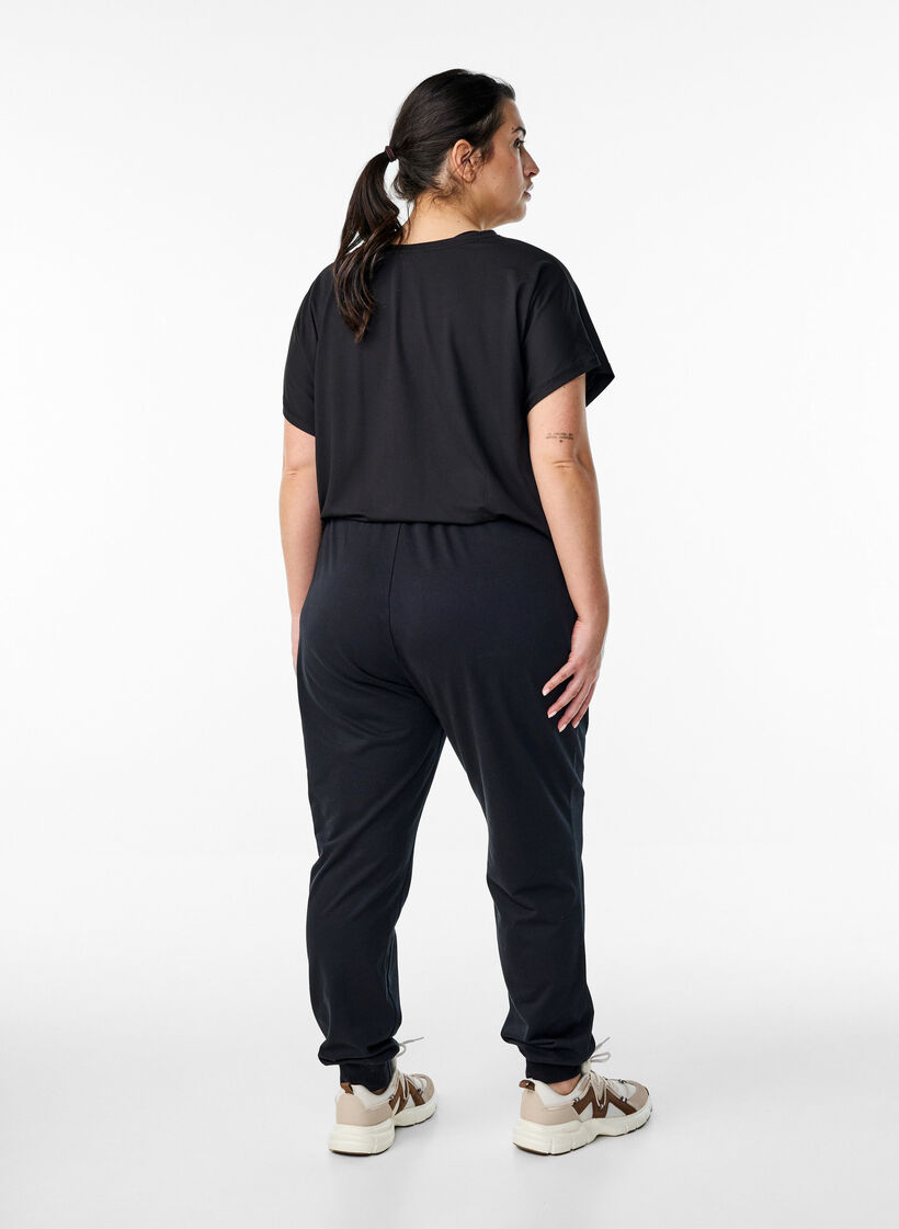 Losse trainingsbroek met zakken, Zwart, Model image number 2