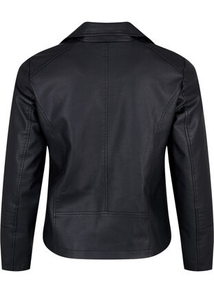 ZizziImitatieleer bikerjack, Black, Packshot image number 1