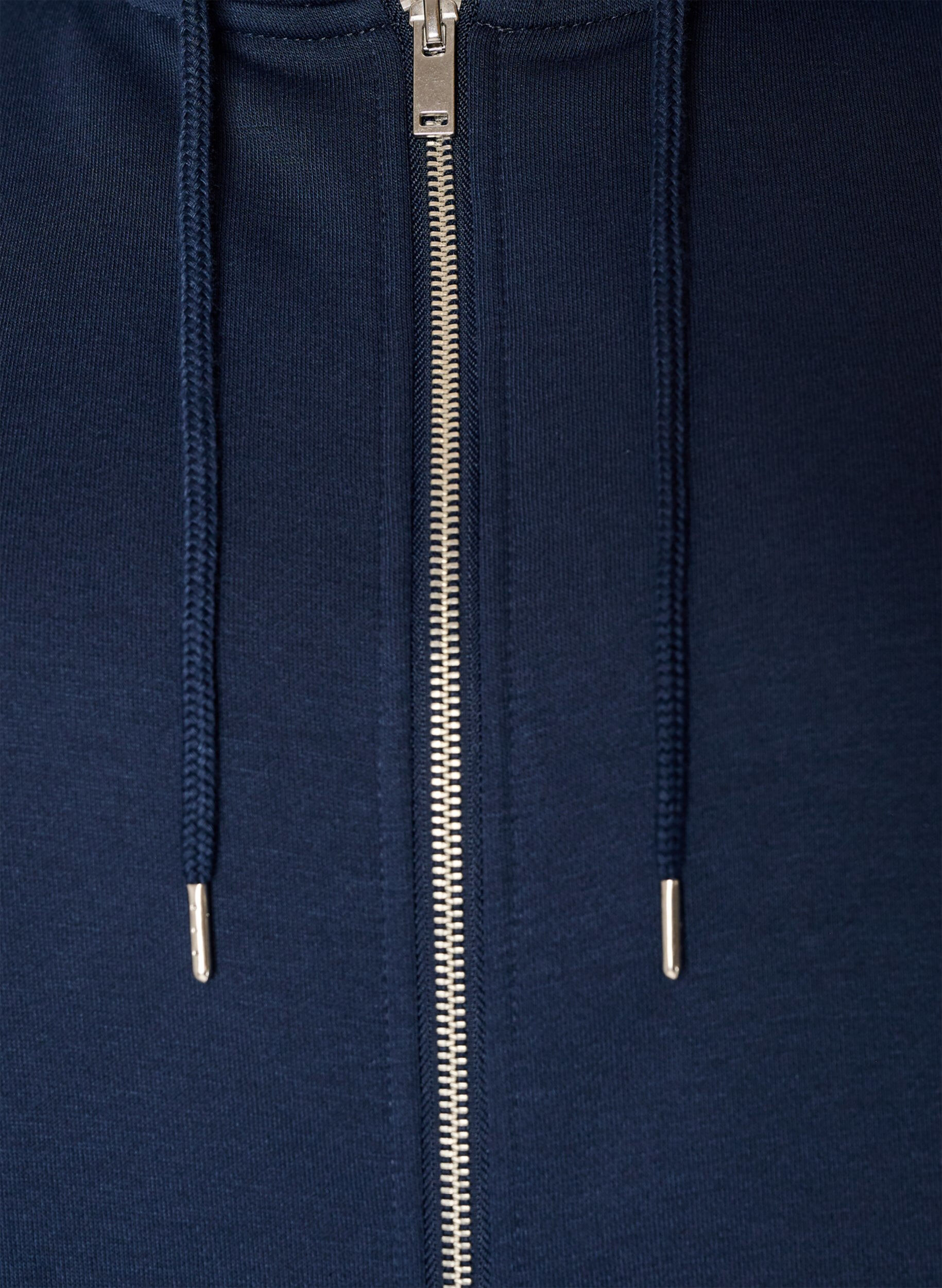 ZizziSweatshirt met capuchon, ritssluiting en zakken, Blauw, Packshot image number 2