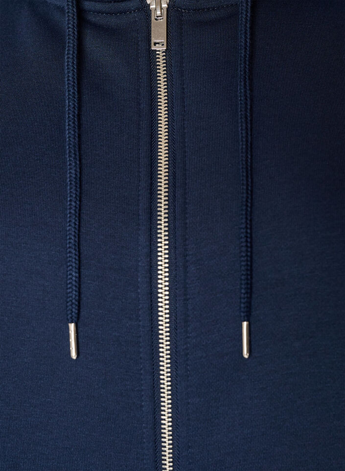 Sweatshirt met capuchon, ritssluiting en zakken, Blauw, Packshot image number 2