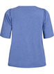 T-shirt met glitters en korte pofmouwen, Blauw, Packshot image number 1