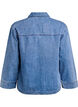 Losse denim blouse met kraag en V-hals, Blauw, Packshot image number 1