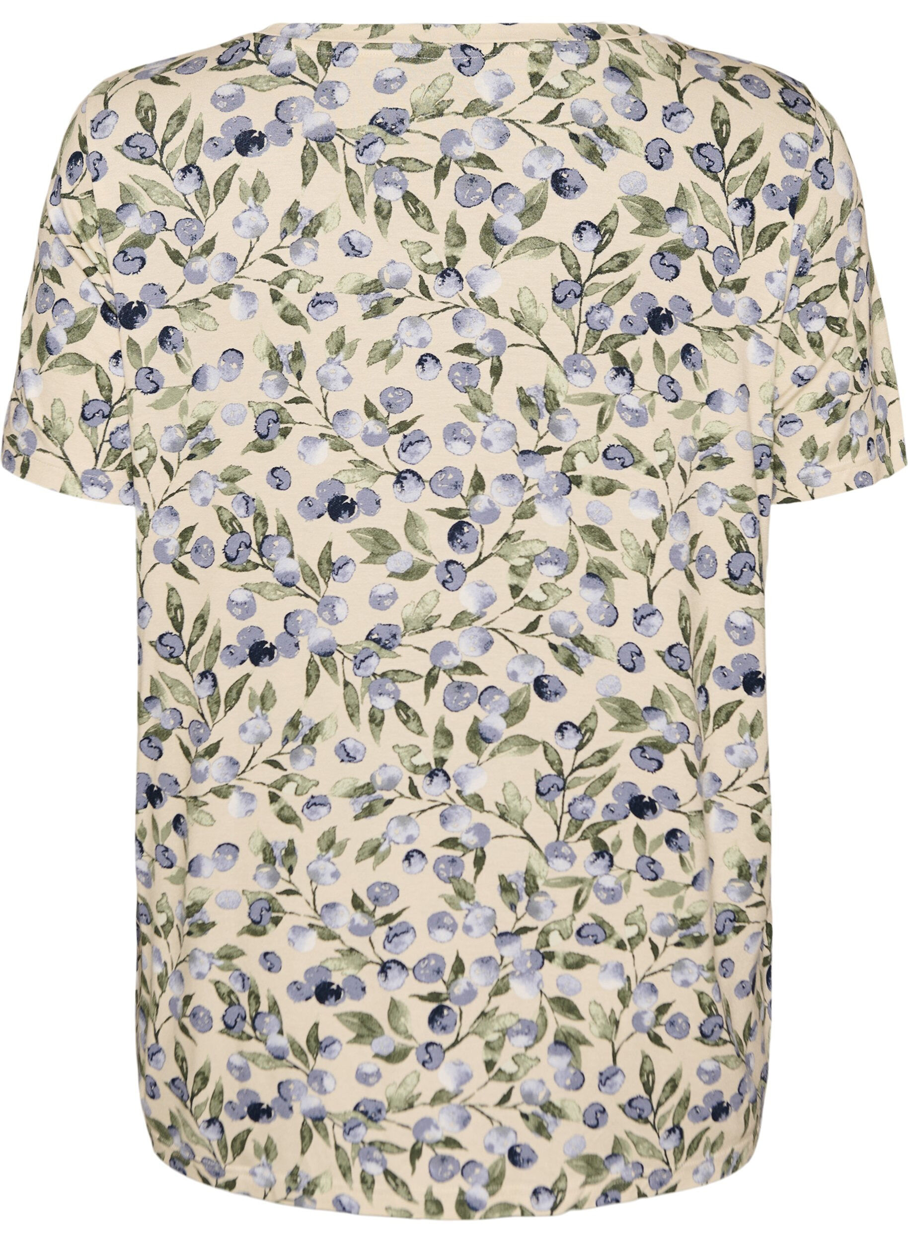 ZizziT-shirt met bloemenprint, Vanille, Packshot image number 1