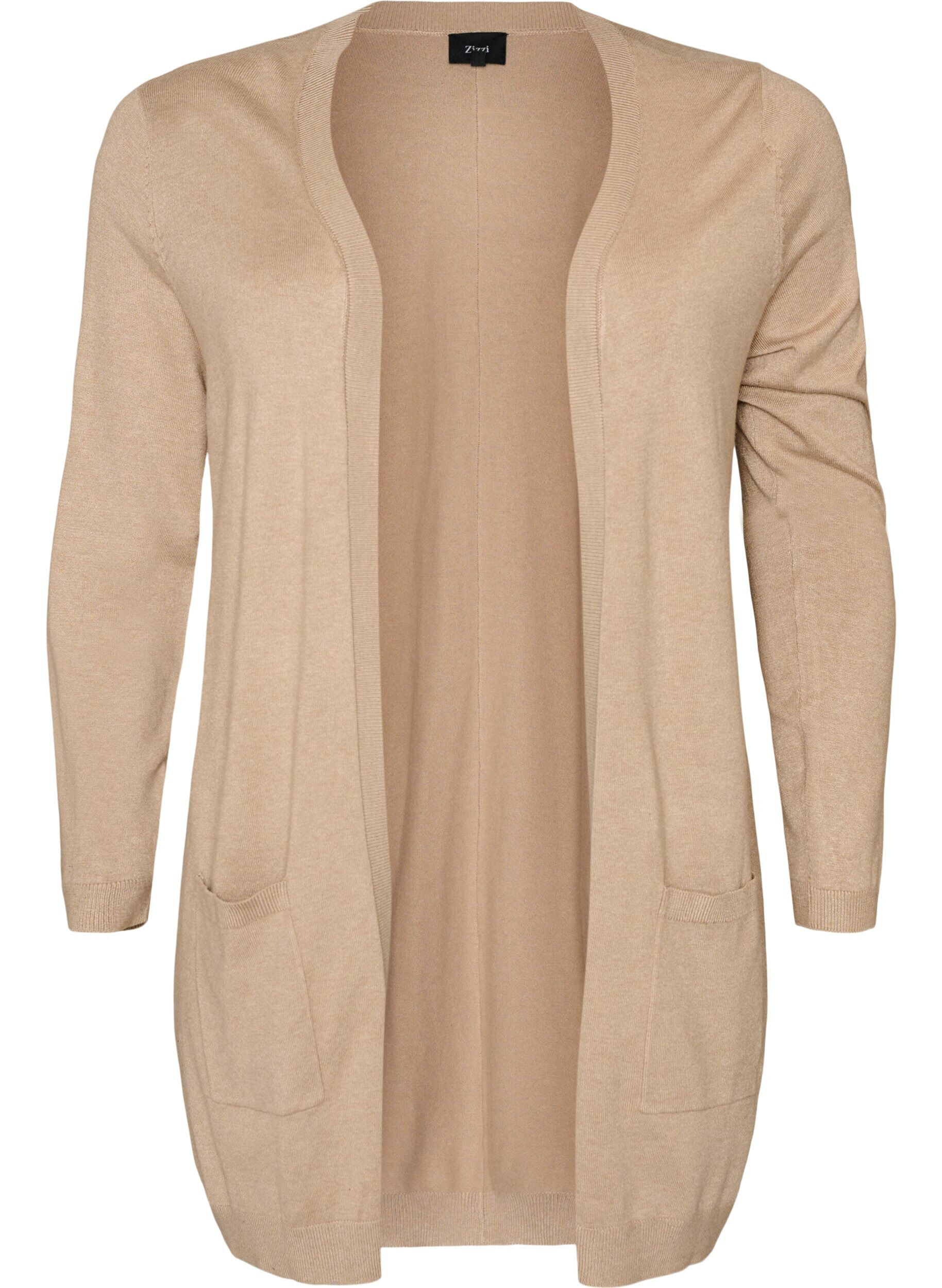 Lang gebreid vest in viscosemix