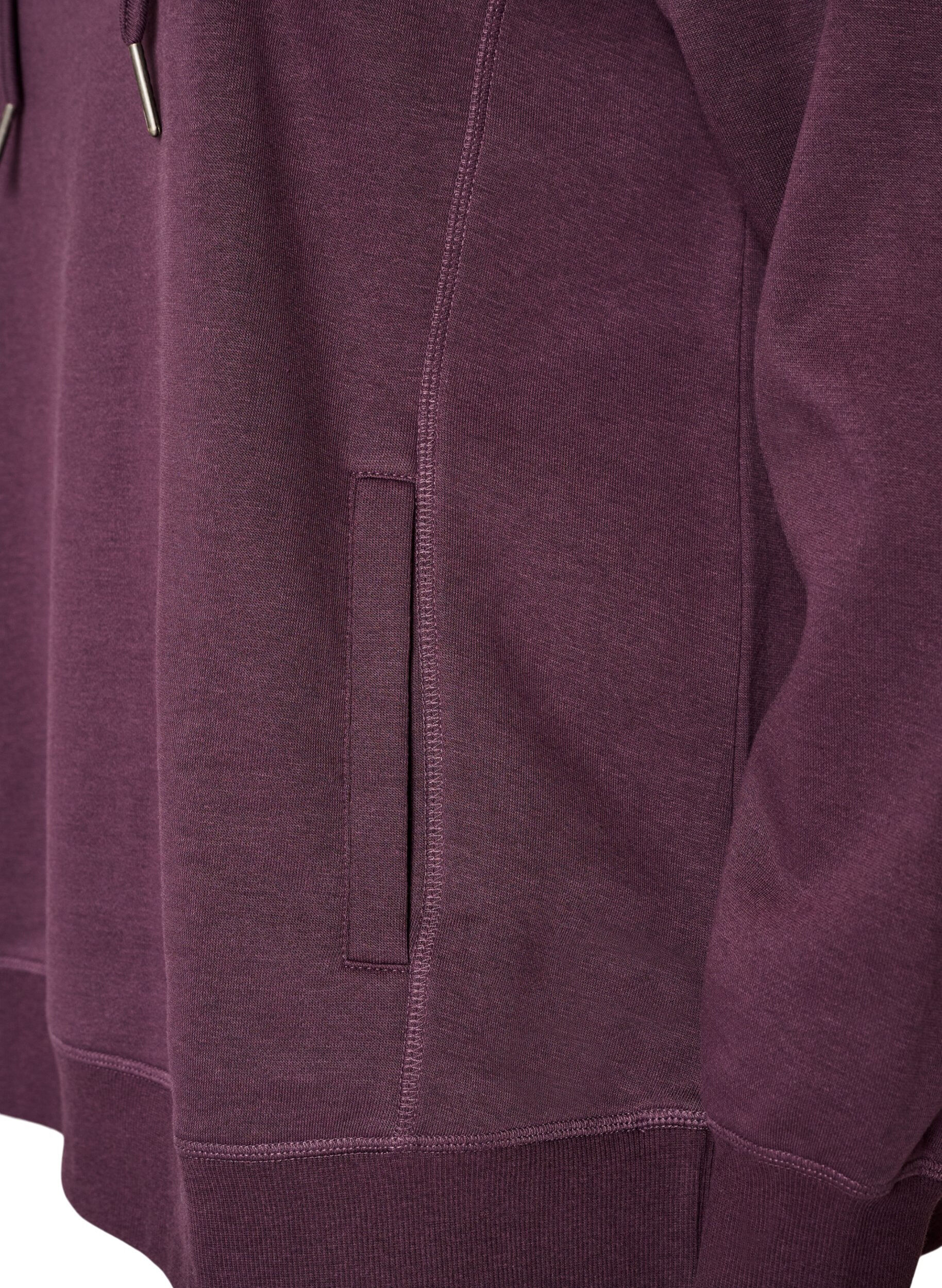 ZizziSweatshirt met hoge kraag en zakken, Paars, Packshot image number 3