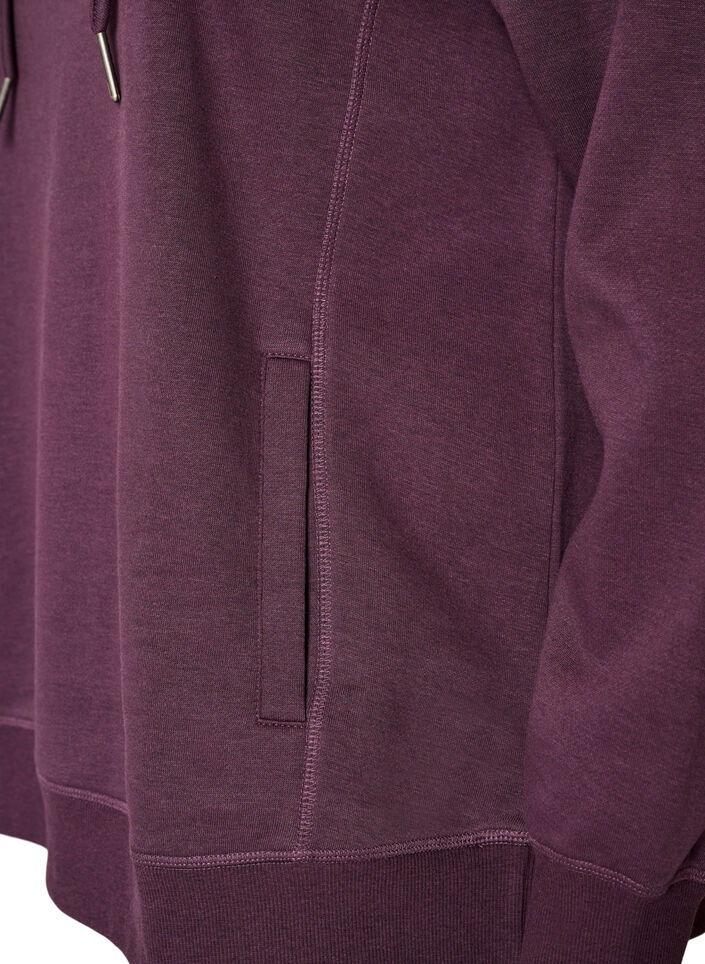 Sweatshirt met hoge kraag en zakken, Paars, Packshot image number 3