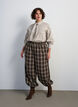 Geruite ballonbroek met hoge taille, Groen, Model image number 0