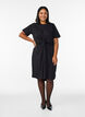 Katoenen jurk met twistdetail, Zwart, Model image number 1