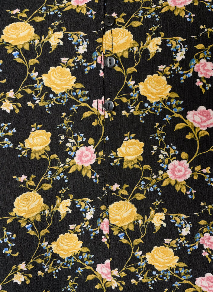 Jurk van viscose met patroon en lange mouwen, Zwart, Packshot image number 2