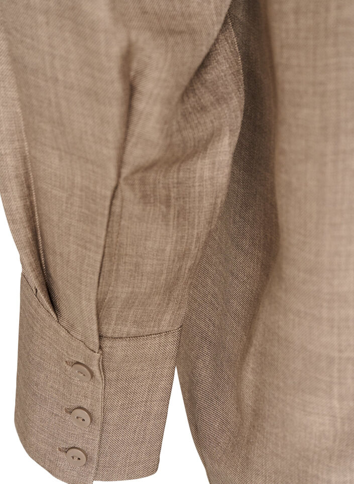 Losse shirt met V-hals, Bruin, Packshot image number 3