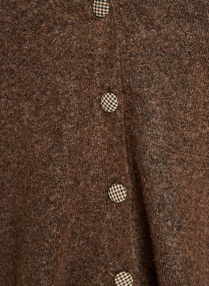 Vest met decoratieve knopen en V-hals, Bruin, Packshot image number 2