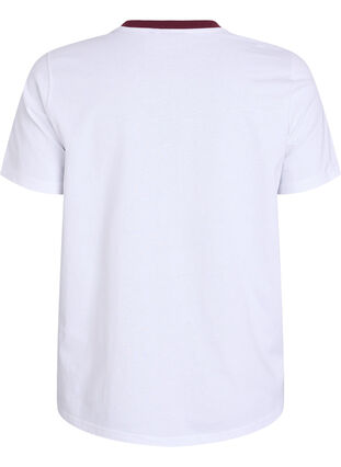 ZizziT-shirt met tekst en contrasterende rand, Bright W. Tawny Port, Packshot image number 1
